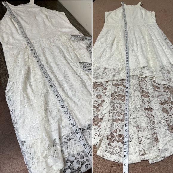 🎉HP🎉 Dressystar Cream High-Low Lace Dress, Size 2X - Picture 10 of 11
